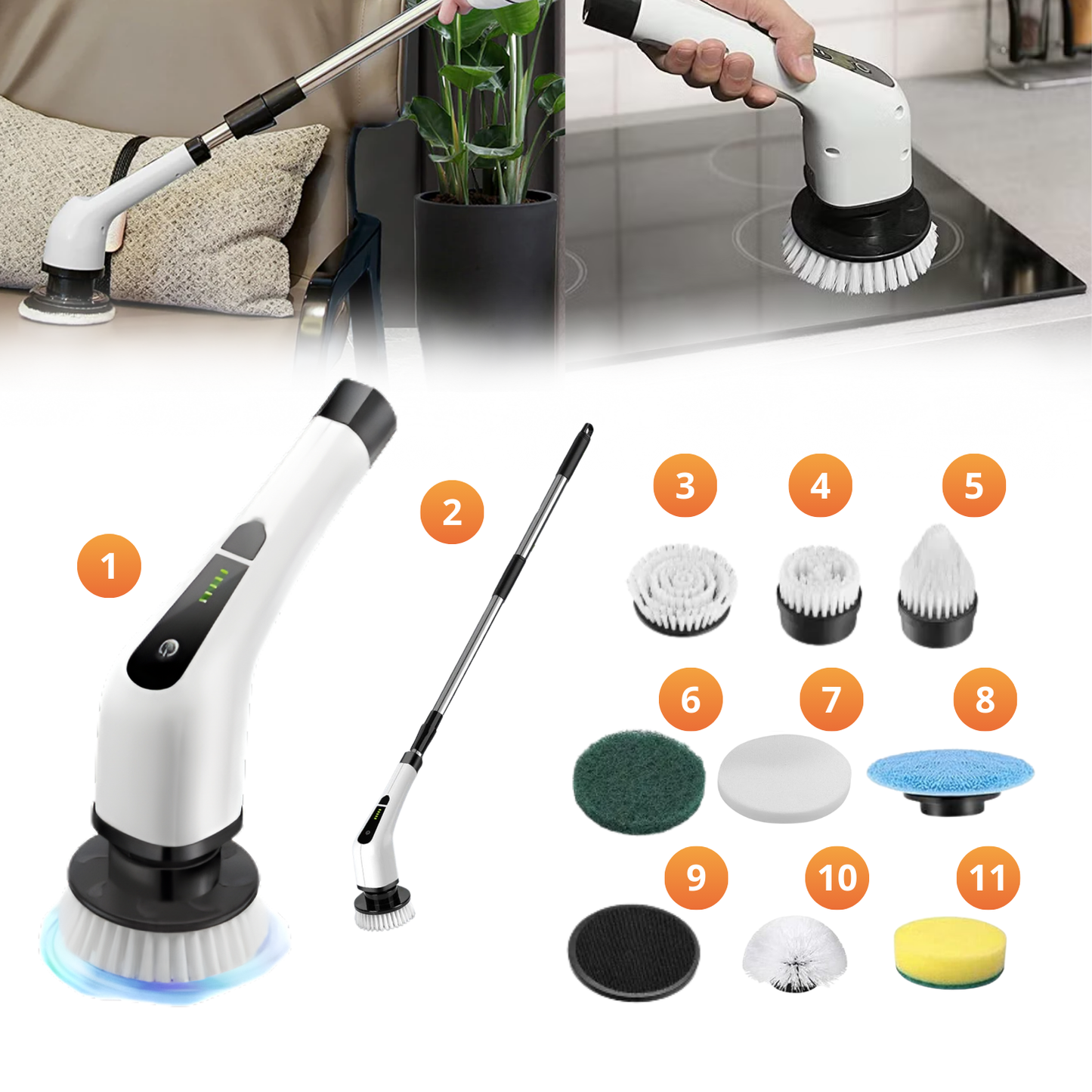 CleanPro - Multifunkcionalna Električna četka za čišćenje   (11 delova)
