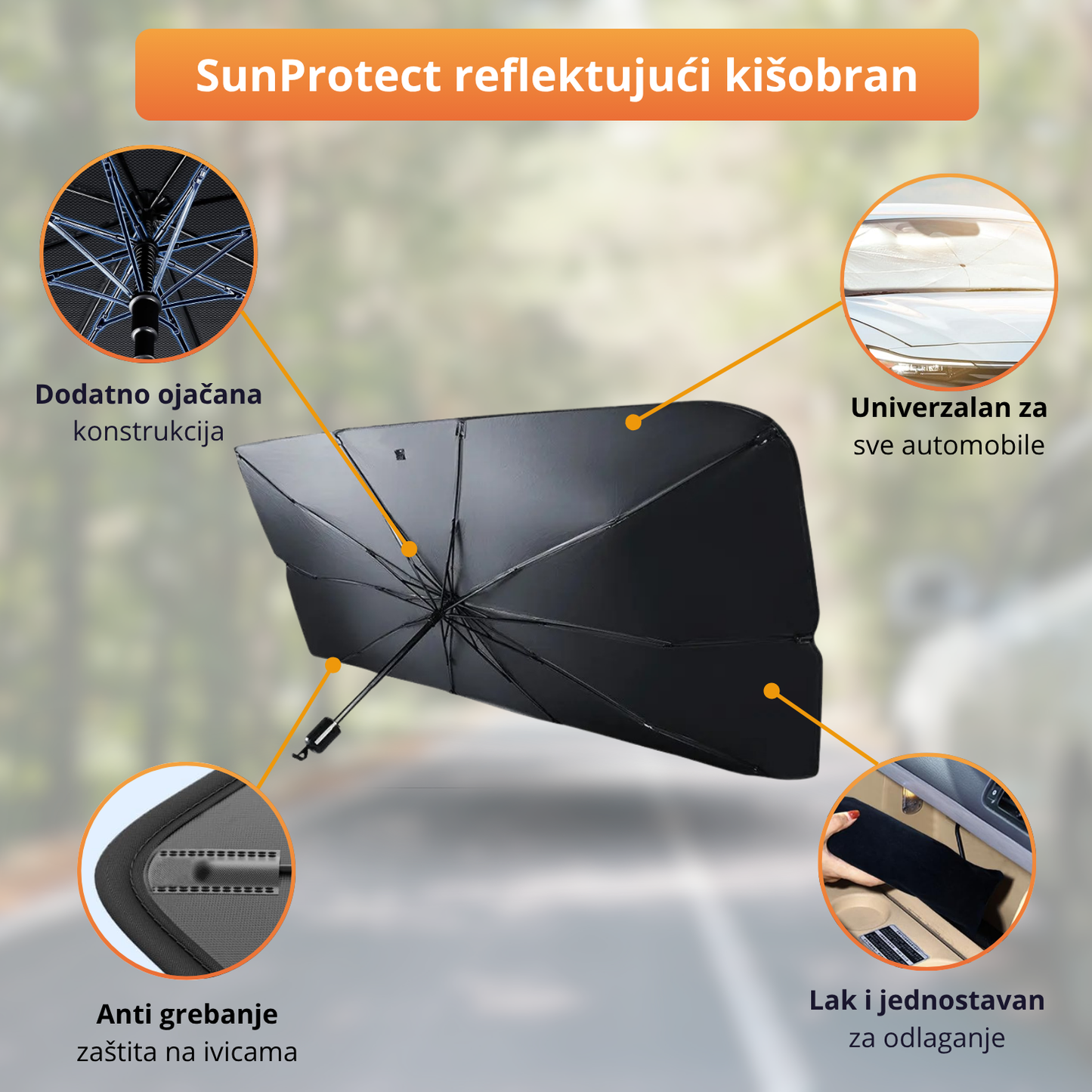 SunProtect - Reflektivni kišobran za šoferku