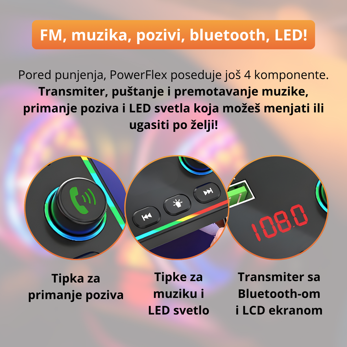 PowerFlex - 5u1 Punjač i transmiter za kola